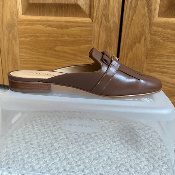 TALBOTS - Cassidy Fringed Mules - Dark Almond -- Excellent Condition - Picture 12 of 12